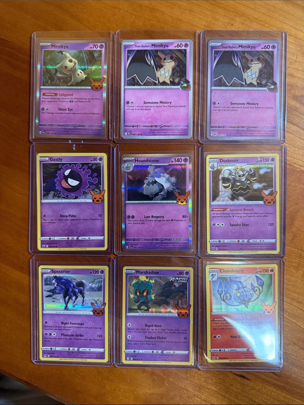 Pokemon Purple Holo Foil Ghost-Type Card Lot